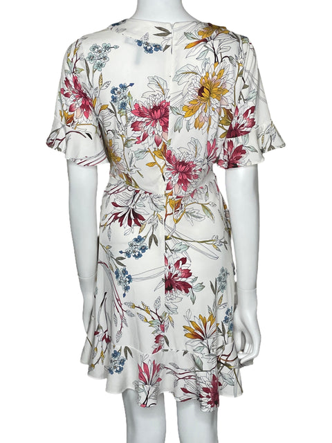 Vestido BCBG Floral Fluido Blanco-Talla XS