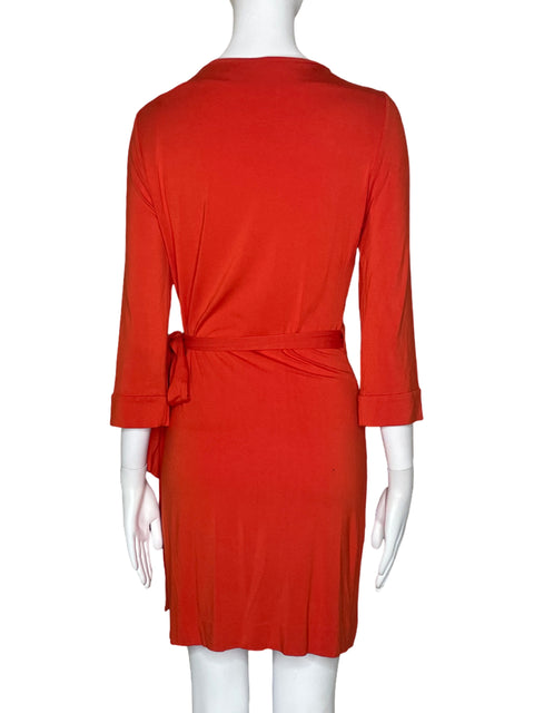 Vestido Diane Von Furstenberg Cruzado Naranja-Talla 6