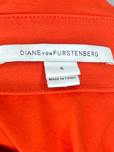 Vestido Diane Von Furstenberg Cruzado Naranja-Talla 6
