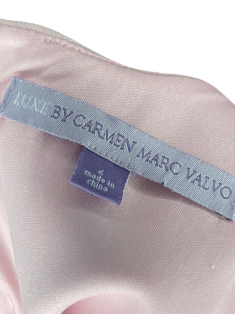 Vestido Luxe By Carmen Marc Valvo Estampado Negro - Talla 6