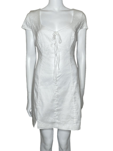 Vestido Guess Mini Manga Corta Blanco-Talla M