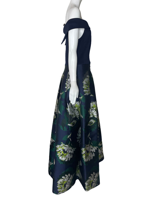 Vestido Eliza J Off Shoulder Flores Azul-Talla 14