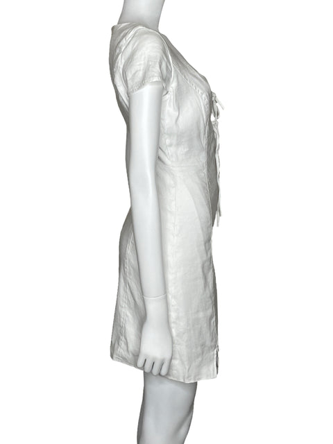 Vestido Guess Mini Manga Corta Blanco-Talla M