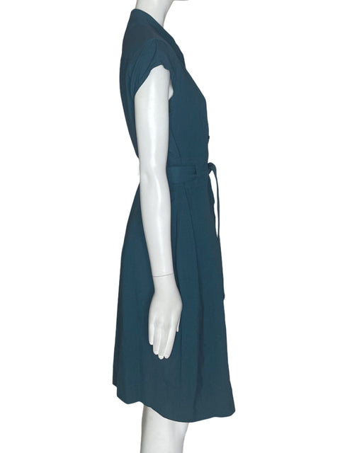 Vestido Calvin Klein Cuello Chino Verde- Talla M
