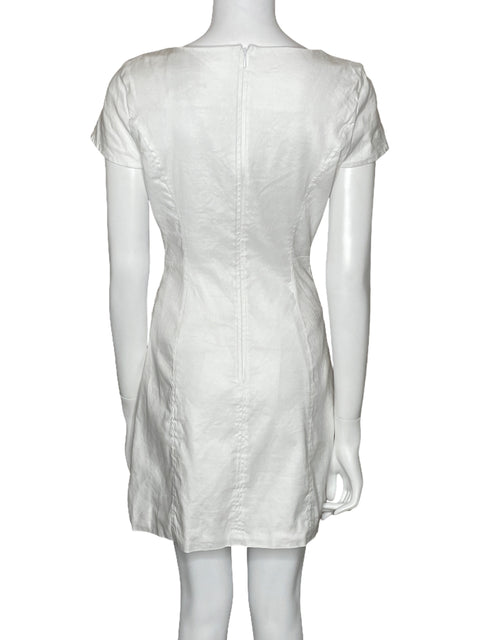 Vestido Guess Mini Manga Corta Blanco-Talla M