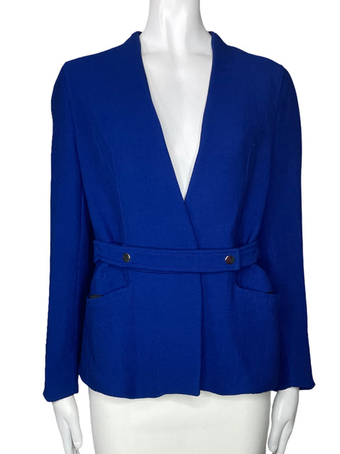 Blazer Zara Cinturon Bolsillo Azul-Talla M