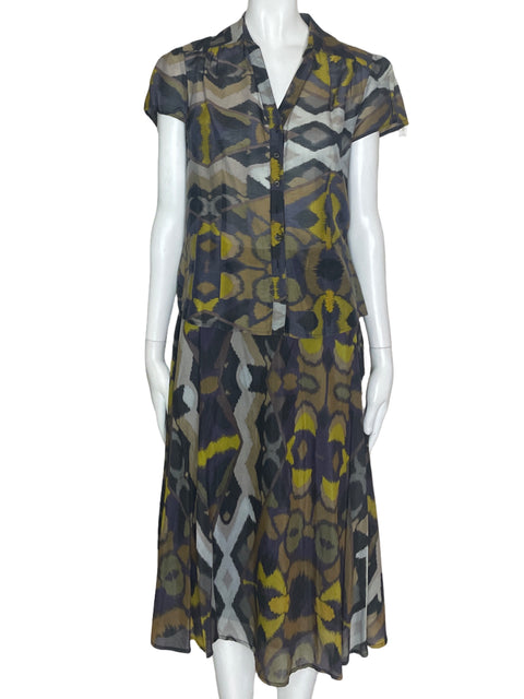 Set Kasper Estampado Blazer/Falda Marron- Talla 8