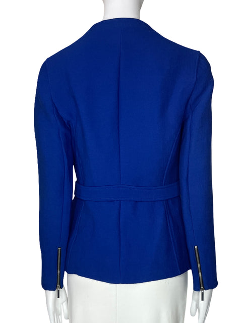 Blazer Zara Cinturon Bolsillo Azul-Talla M