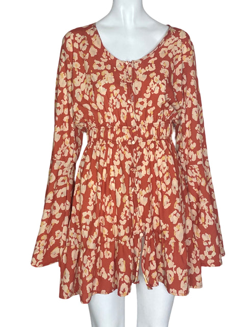 Vestido Smeralda Manga Acampanada Naranja- Talla S