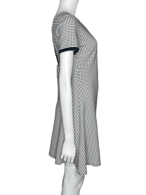 Vestido Armani Exchange Cuadros Manga Corta Blanco-Talla M