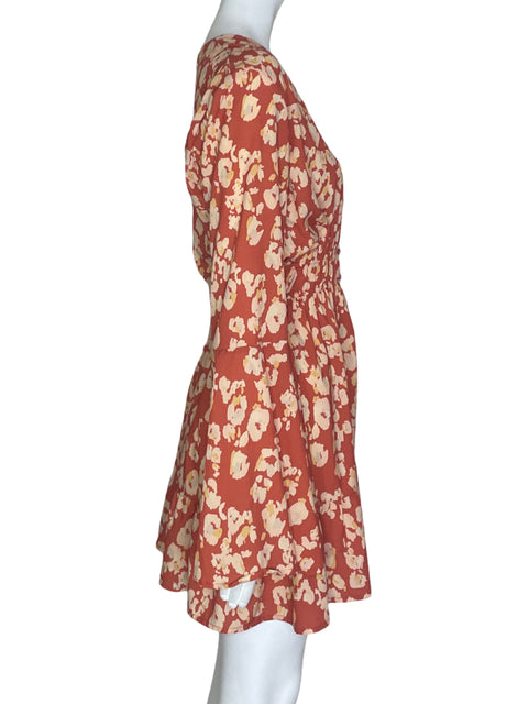 Vestido Smeralda Manga Acampanada Naranja- Talla S