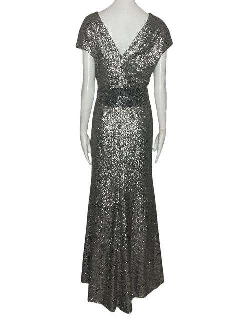 Vestido Pamella Roland Lentejuela Plateado-Talla 8