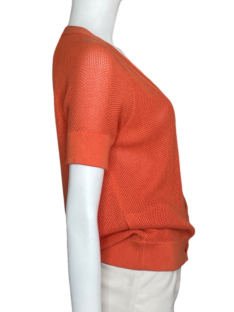 Cárdigan Hermés De Punto Botón Naranja-Talla 38