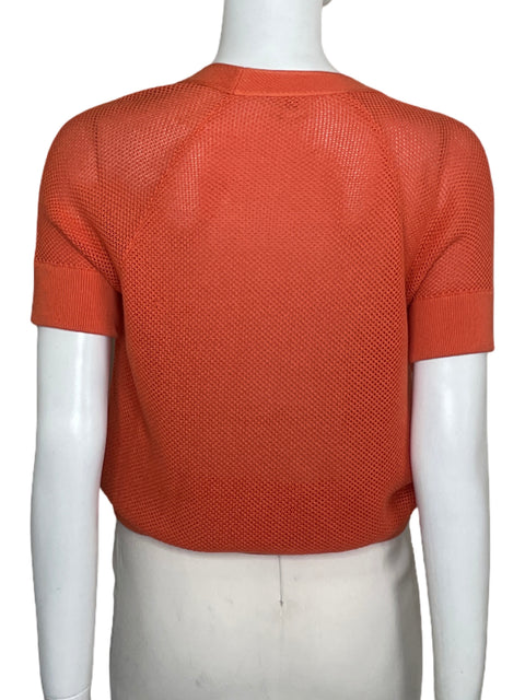 Cárdigan Hermés De Punto Botón Naranja-Talla 38