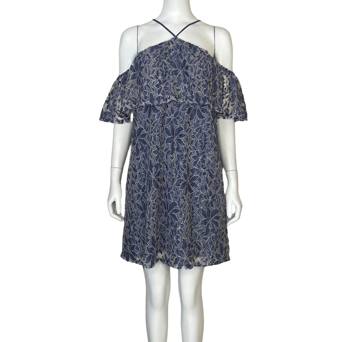 Vestido Lush Encaje Azul-Talla L