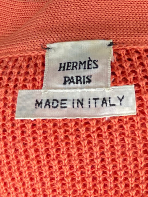 Cárdigan Hermés De Punto Botón Naranja-Talla 38