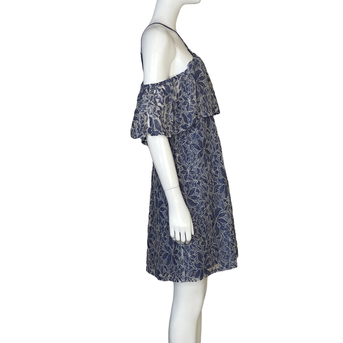 Vestido Lush Encaje Azul-Talla L