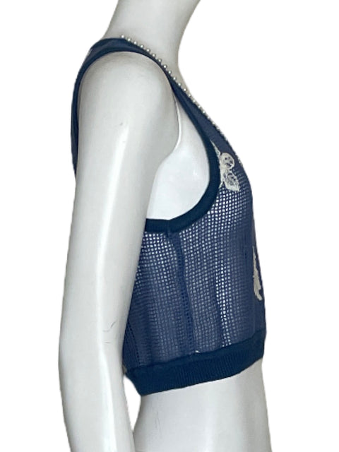 Top Agua Bendita Punto Sirena Azul-Talla S