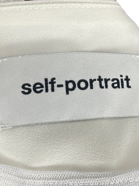 Vestido Self-Portrait Rafia Blanco-Talla 6