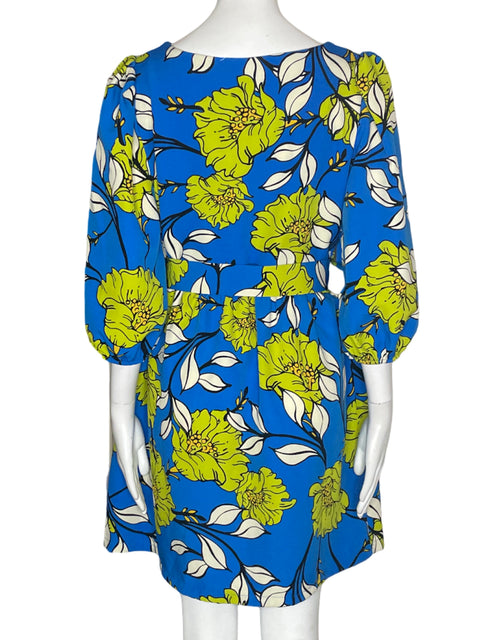 Vestido Blu Royal Estampado Verde- Talla U
