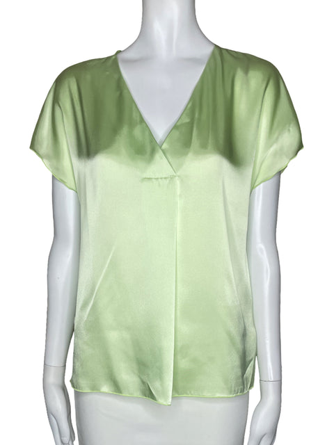 Blusa Nicole Miller Satinada Verde-Talla S