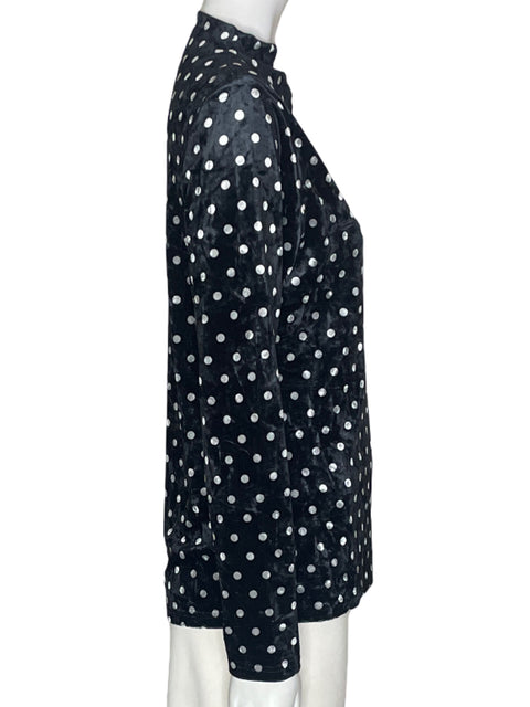 Blusa Eztylo Cuello Tortuga Puntos Gris- Talla S