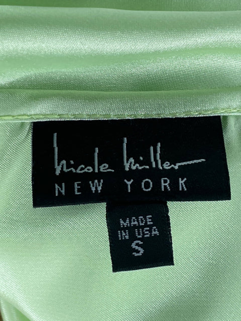 Blusa Nicole Miller Satinada Verde-Talla S