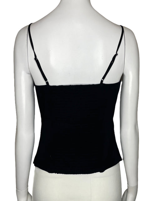 Top Express Tiras Encaje Negro-Talla S