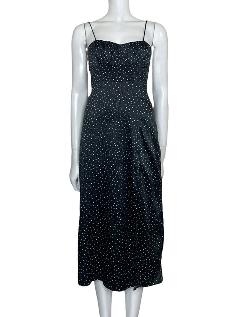 Vestido Zara Polka Dots Negro-Talla XS
