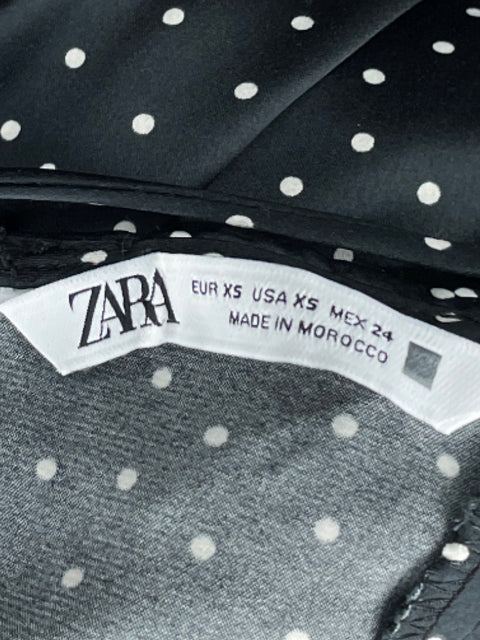 Vestido Zara Polka Dots Negro-Talla XS