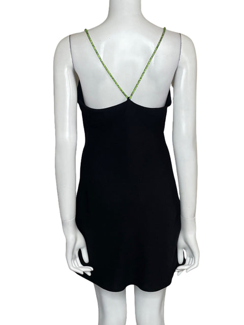 Vestido Zara Fluido Tiras Brillantes Negro-Talla XS