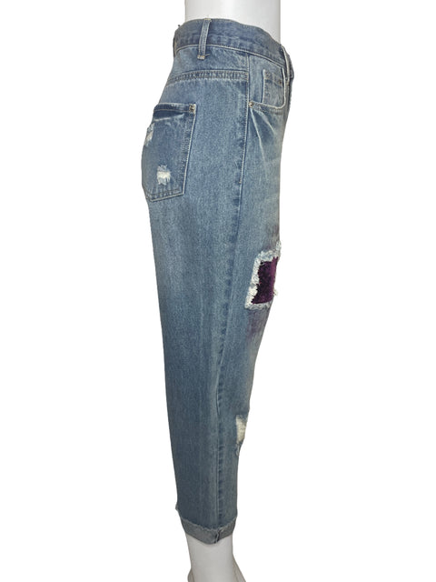 Pantalón JM Style Denim Lentejuelas Azul-Talla 55