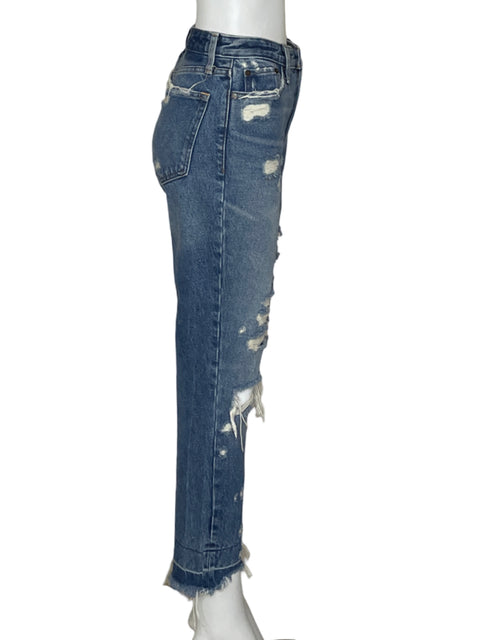 Pantalón Abercrombie & Fitch Roturas Azul-Talla 25