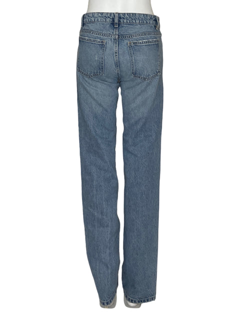 Pantalón Zara Denim Straightt Azul-Talla 2