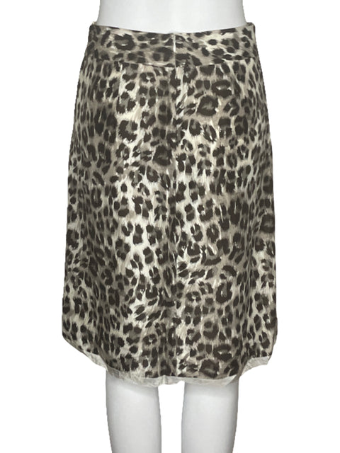 Falda Banana Republic Animal Print Marron-Talla 0