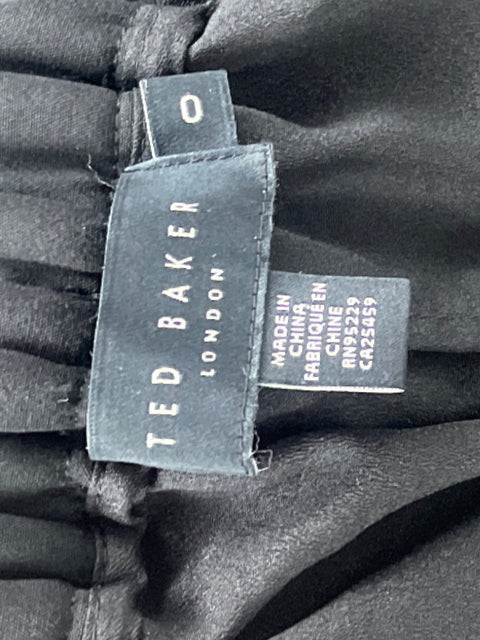 Falda Ted Baker Mesh Rosas Negro-Talla 0