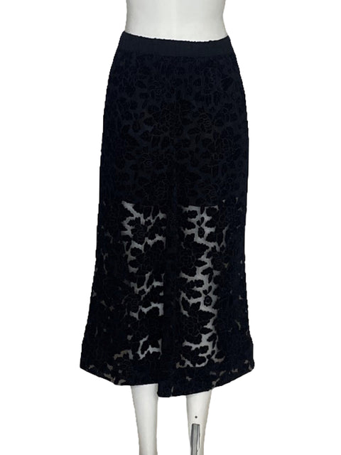 Falda Ted Baker Mesh Rosas Negro-Talla 0