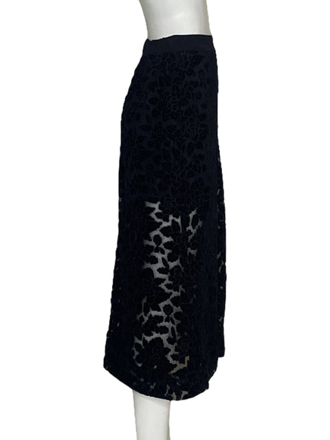 Falda Ted Baker Mesh Rosas Negro-Talla 0