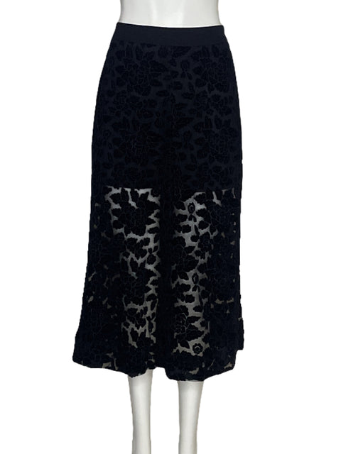 Falda Ted Baker Mesh Rosas Negro-Talla 0