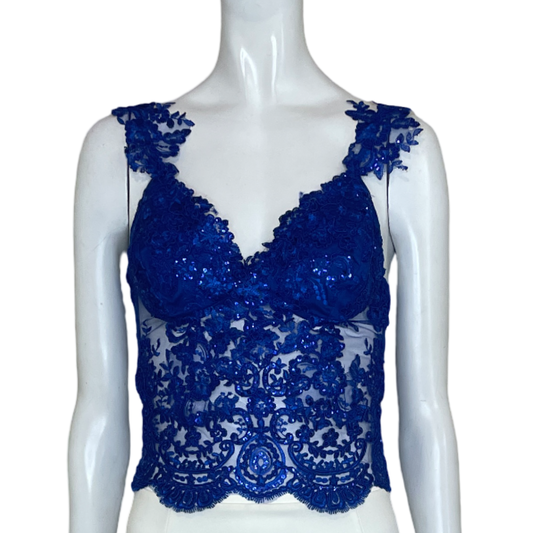 Top TESORO TPS Brillante Tiras Azul - Talla S