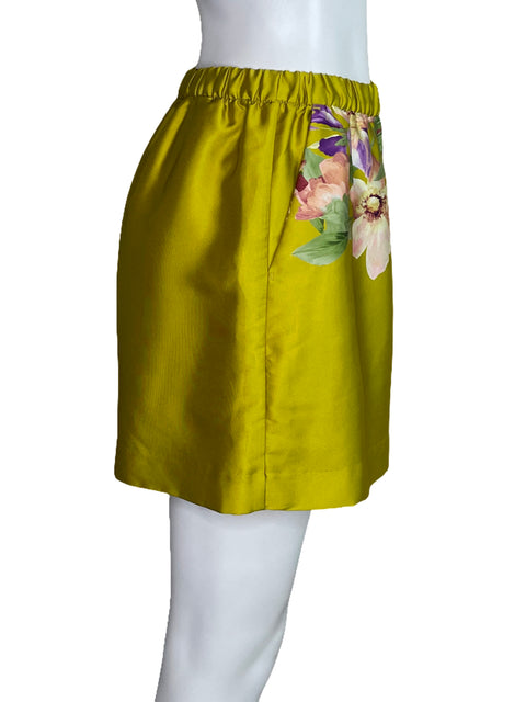 Short Express Floral Bolsillos Verde-Talla S