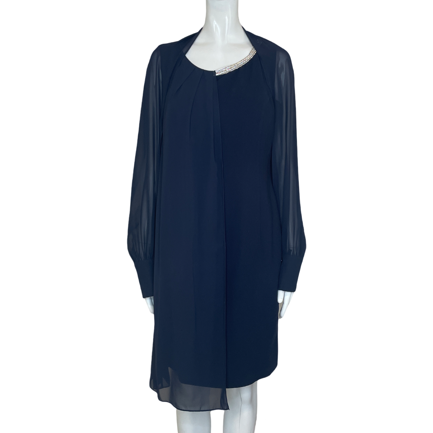 Vestido TESSY Sin Mangas Cuello Redondo Azul - Talla 46