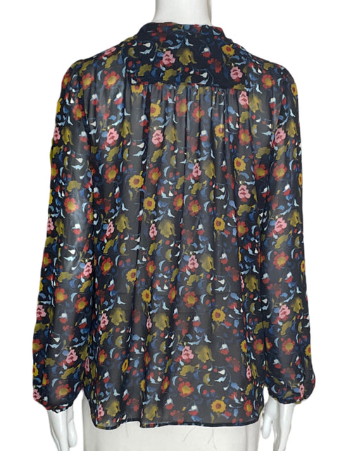Blusa Zara Basic Estampada Azul- Talla XS