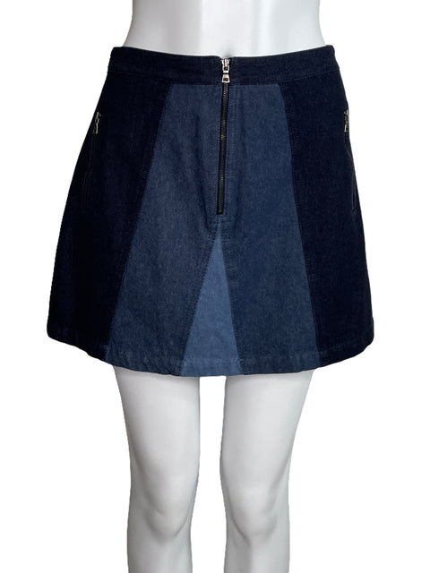 Falda BCBG Zipper Azul-Talla M