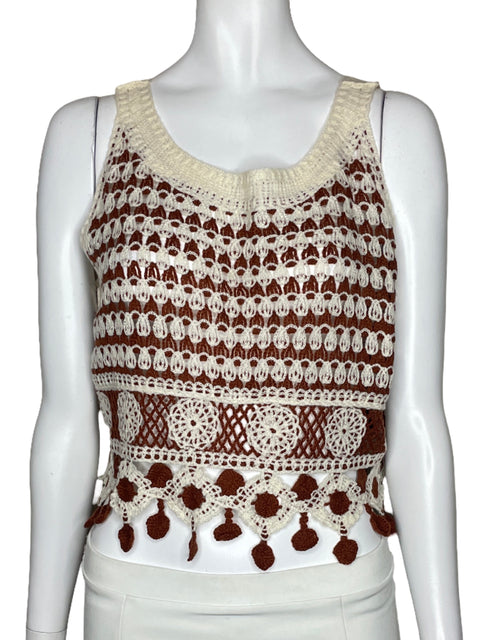 Top Tesoro TPS Tejido Sin Mangas Marron-Talla M