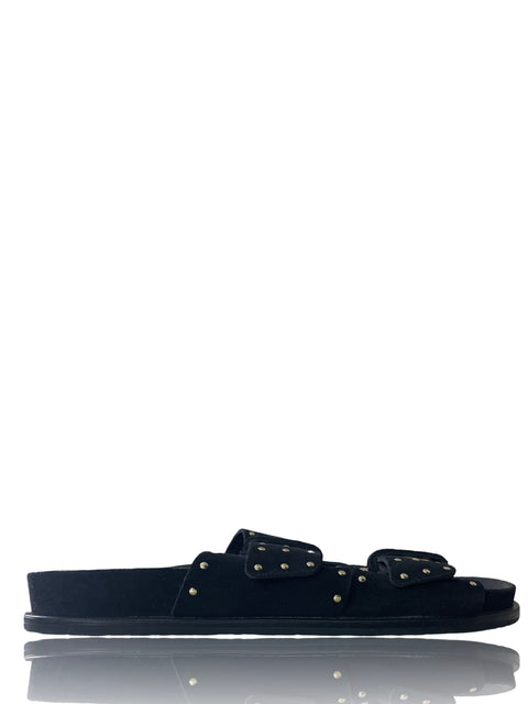 Calzado Zara Doble Correa Hebilla Negro- Talla 35