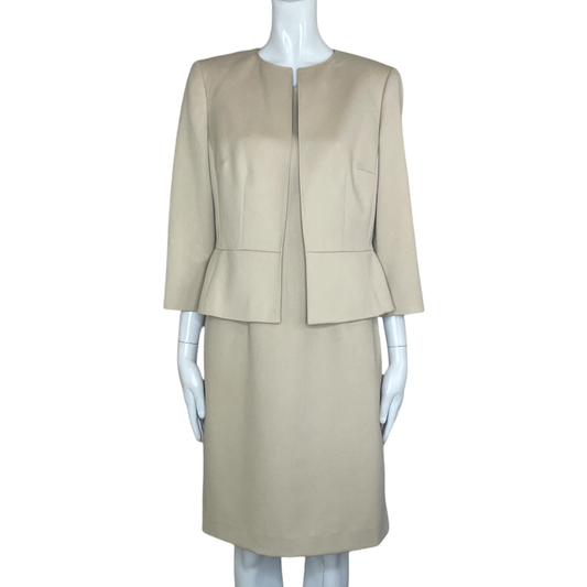 Set ANNE KLEIN Blazer y Vestido Beige - Talla 8