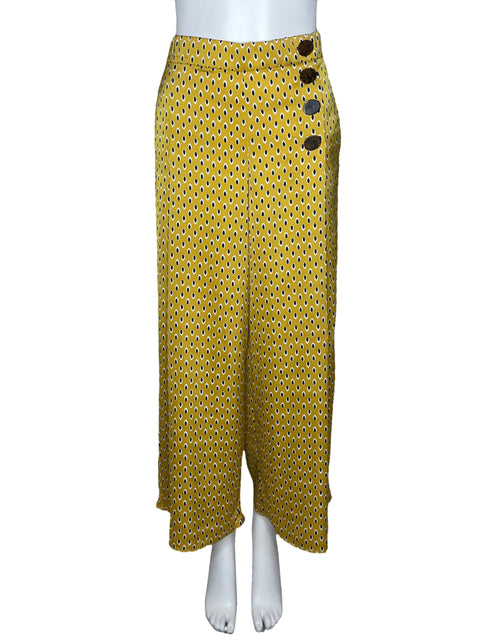 Pantalón Zara Lunares Botones Amarillo-Talla M