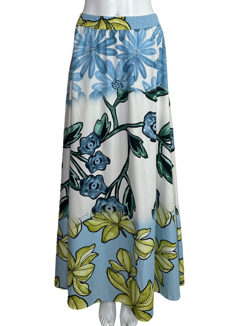 Falda Mola Mola Maxi Estampada Blanco-Talla L