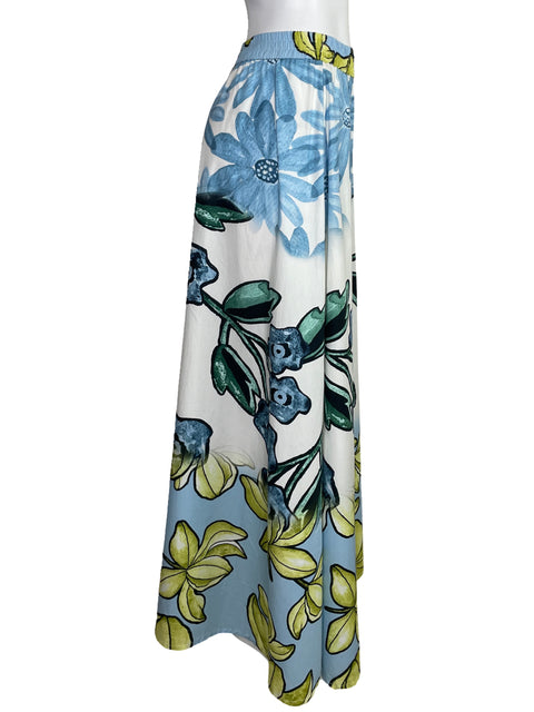 Falda Mola Mola Maxi Estampada Blanco-Talla L